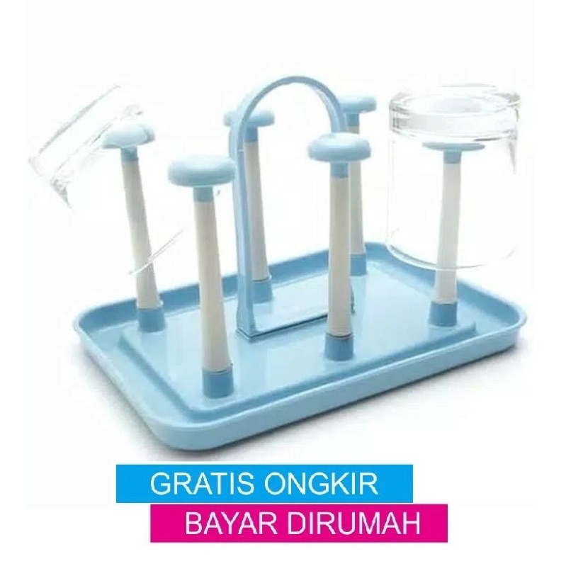 Tempat Gelas / Rak Gelas / Glass Stand isi 6