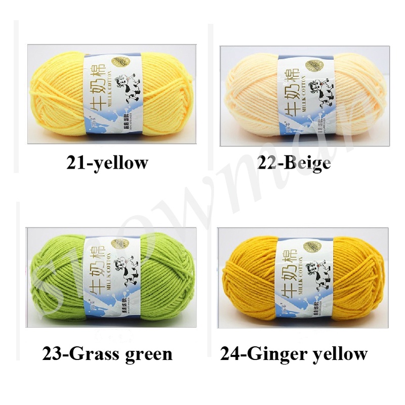 Benang rajut katun impor big ply/5 ply 50 g milk cotton yarn crochet yarn