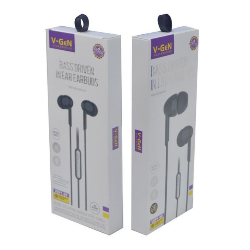 Headset V-GEN VEP1-09 Earphone Buds Original Extra Bass