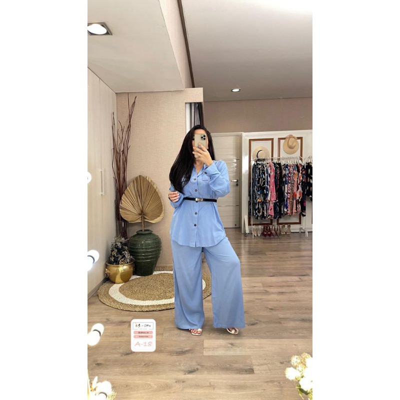 

One Set Casual Biru Pastel