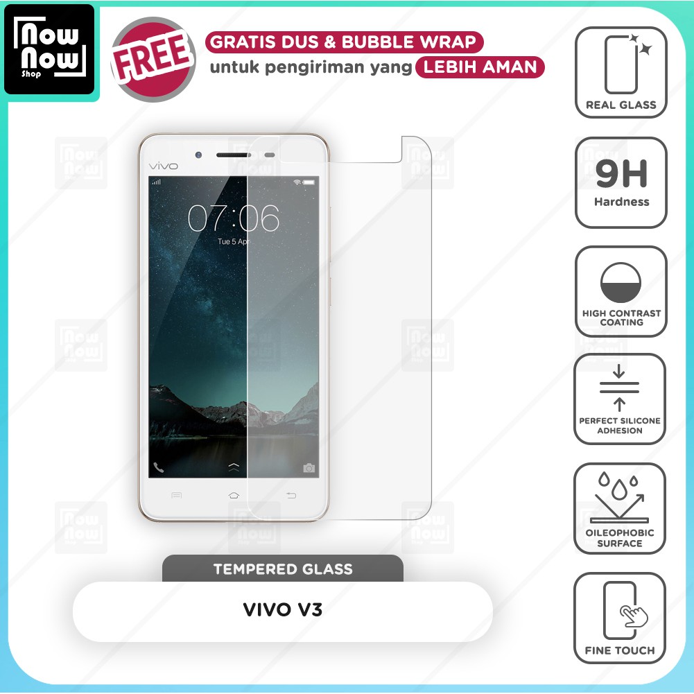 Tempered Glass Anti Gores Vivo V3 Screen Guard Protector 9H Kaca Temperglass