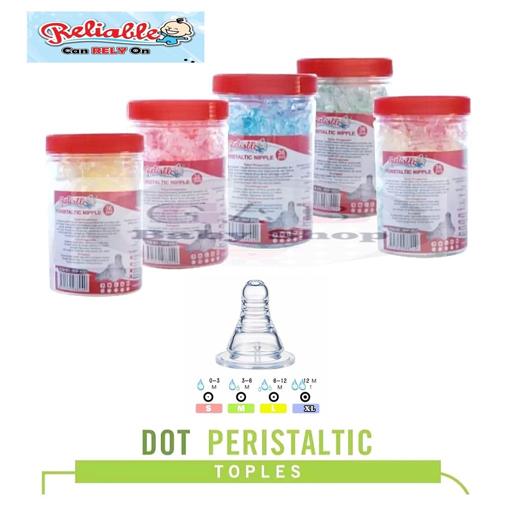 RELIABLE Dot Botol Susu Bayi Nipple Peristaltic / Silicone S-XL 8824