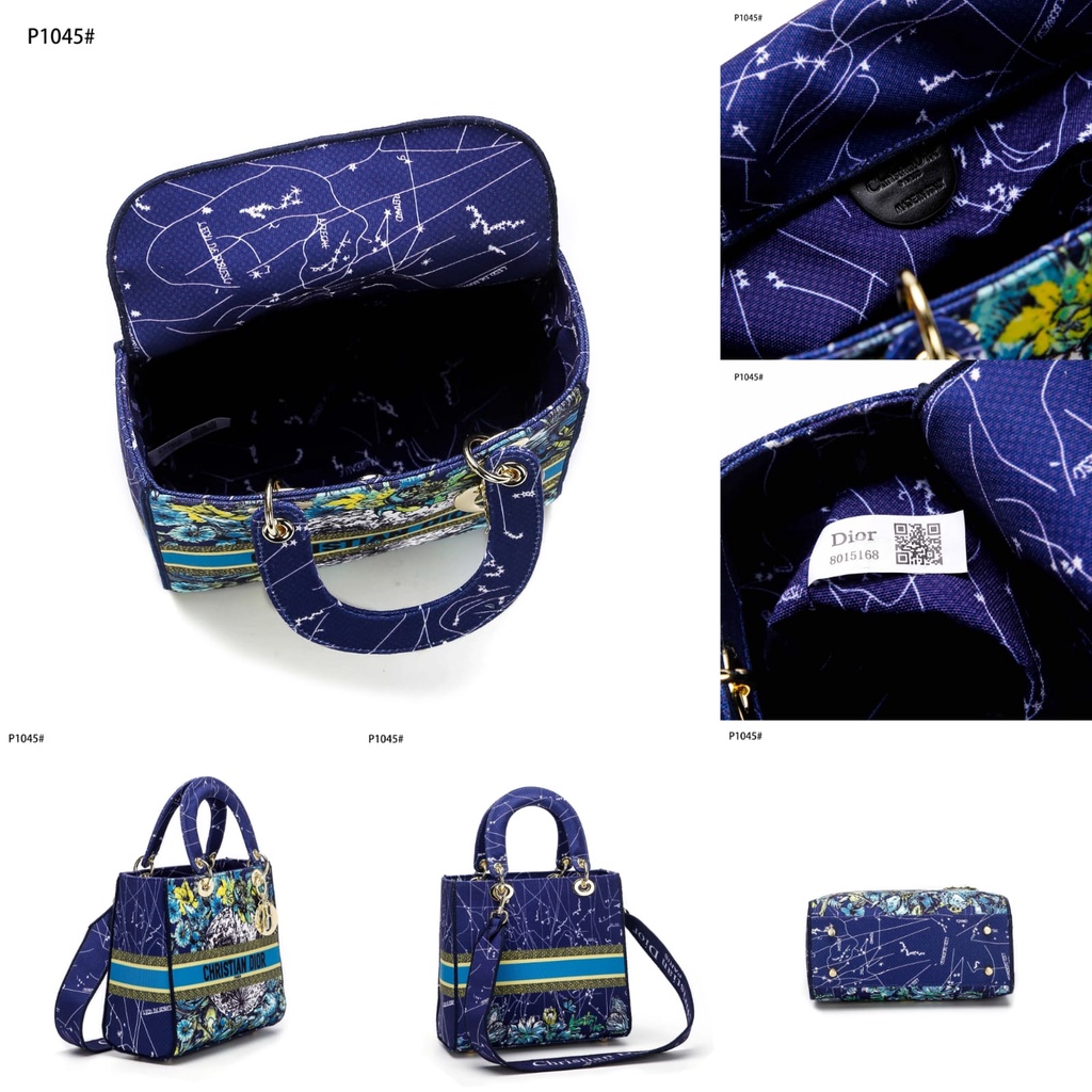 CD Lady Medium D-Lite Embroidery Handbag P1045