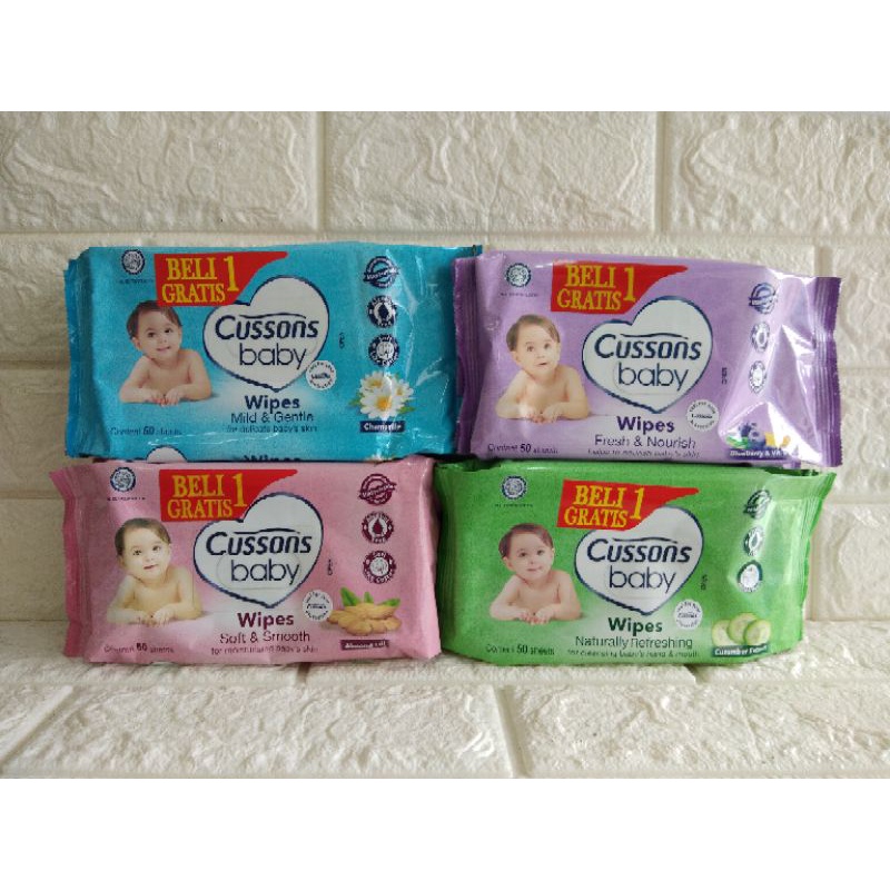 cussons baby wipes 2 x 45 serta tissue basah bayi