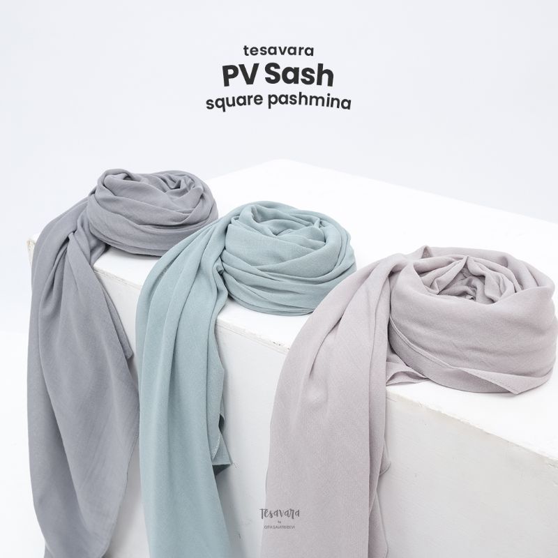 Tesavara | PV Sash | Hijab Segiempat Pashmina Premium Voal