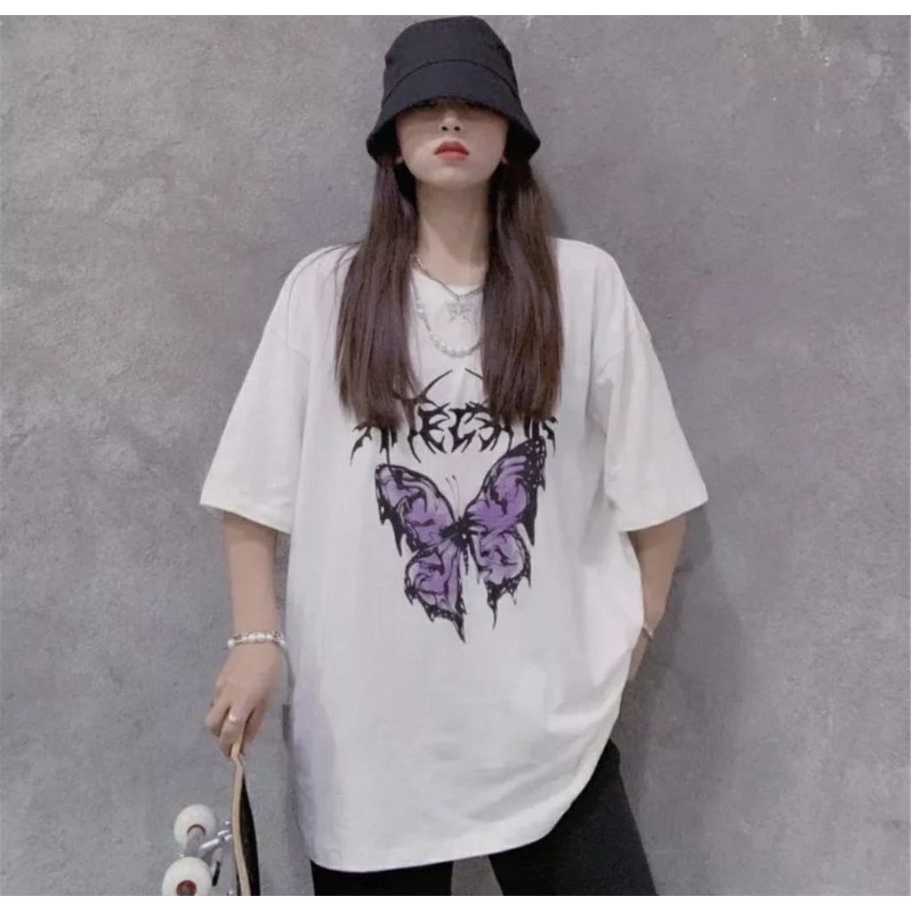 KAOS COUPLE KAOS AESTETIC BUTTERFLY PUPLE PORSTINA/ KAOS COUPLE TEBAL