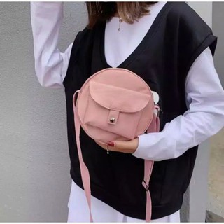 MELVIN Tas Selempang Sling Bag Slingbag Bulat Polos Free 