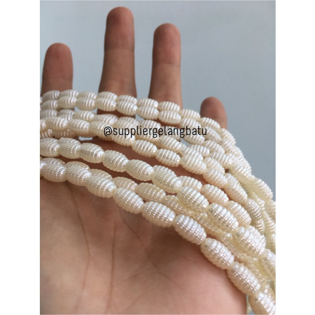 Mutiara Sintetis OVAL KEPOMPONG WHITE PEARL TULANG manik aksesoris