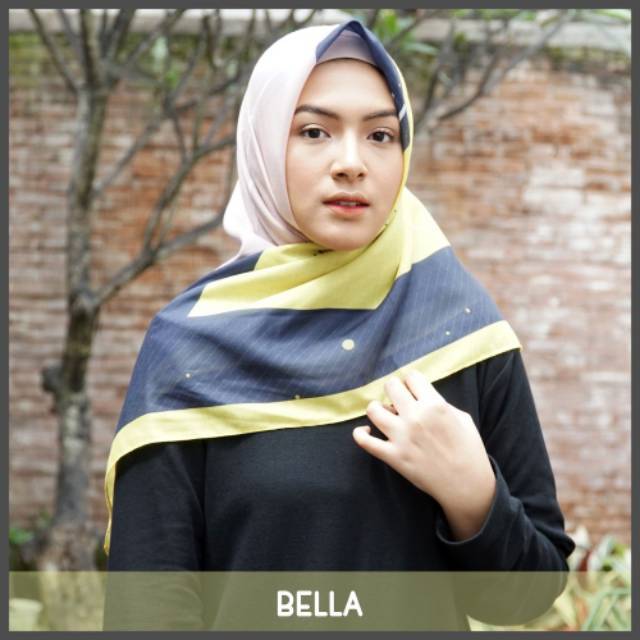Hijab Voal Printing / Hijab Segiempat Murah / Hijab Motif Bella By Zaneva