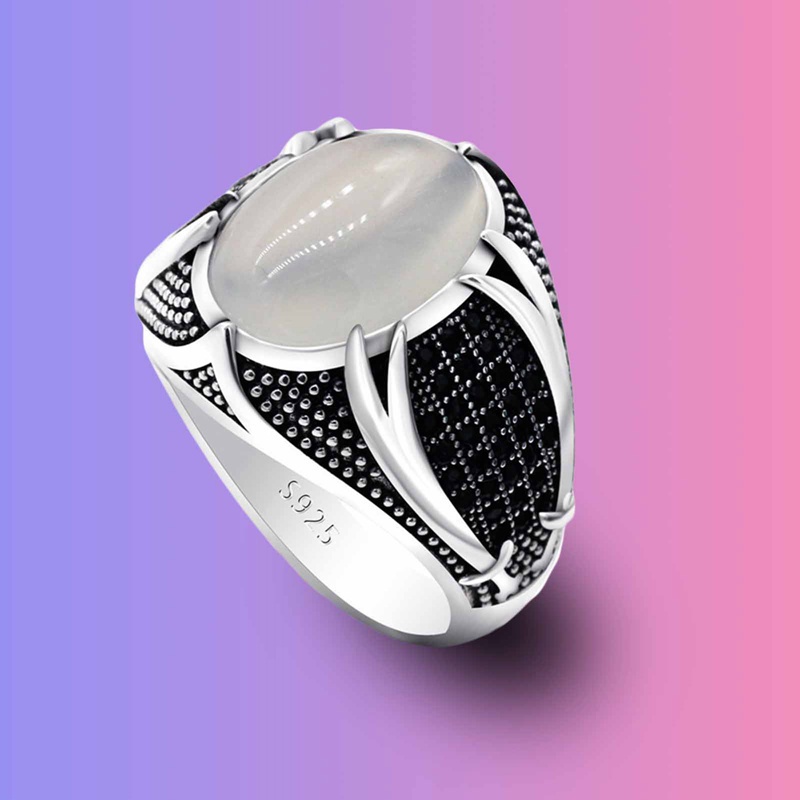 New Opal Geometry Ring Jewelry Women's Casual Party Fashion Ring Valentine's Day Banquet Gift Rings