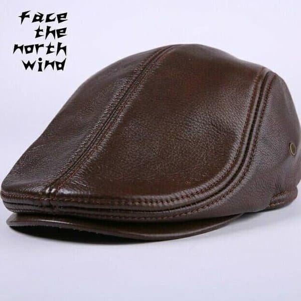 Topi Pet HAT Copet Topi Pelukis - Topi Kulit Asli Pria model newsboy