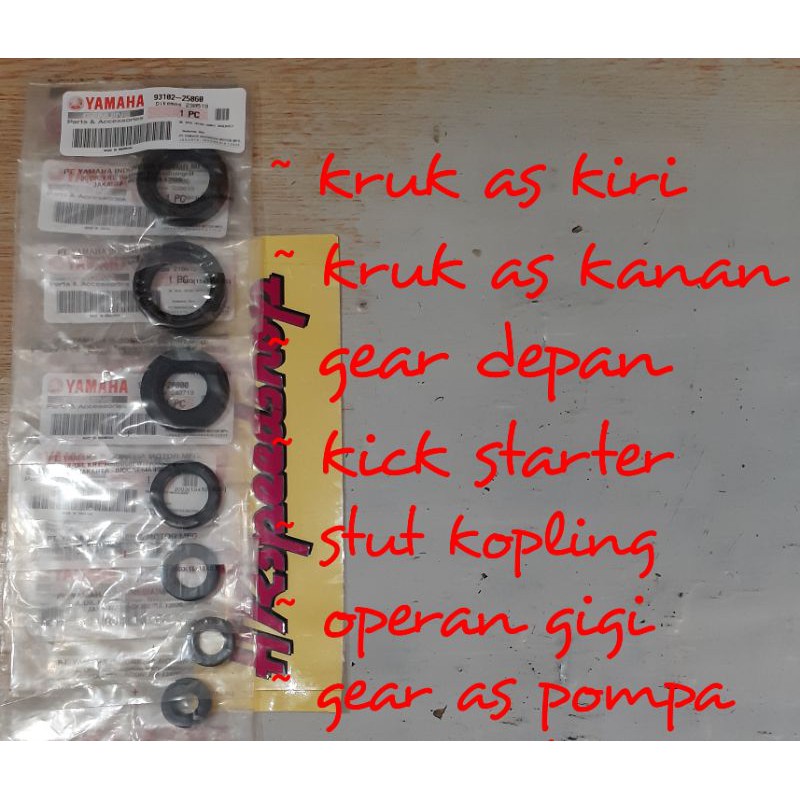 Seal set mesin RXZ RZR ORIGINAL milenium catalyzer kruk as operan gigi stut kopling kick stater gir 