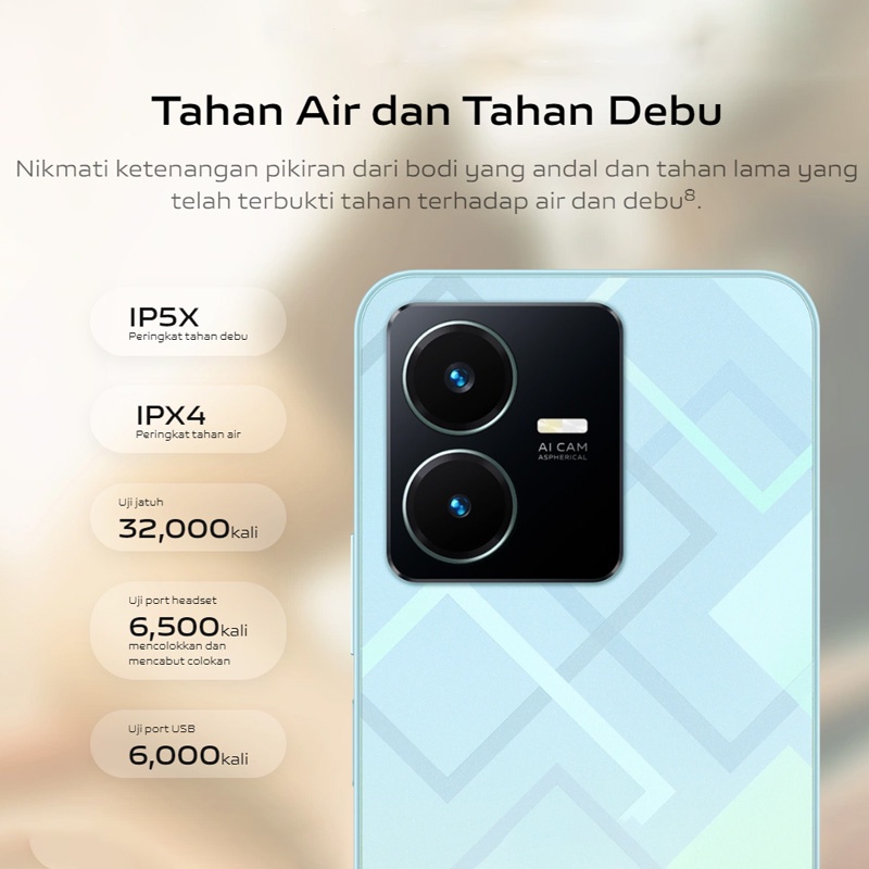 Vivo Y27 / VIVO Y22 RAM 6GB +6GB ROM 128GB hp vivo Original Handphone vivo murah bisa cod bisa cicilan 0% bunga pinjaman Gratis ongkir 100% Garansi Resmi