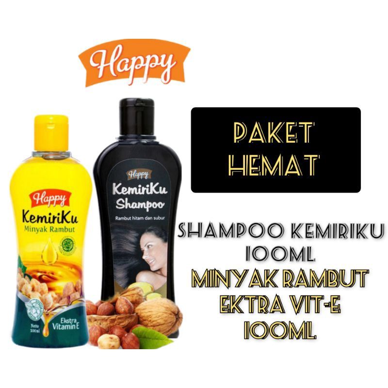 JUAL SEPAKET SHAMPO+MINYAK RAMBUT KEMIRIKU VIT.E PENUMBUH RAMBUT BOTAK/PENGHILANG UBAN 100% ORI BPOM