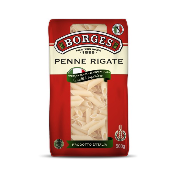 

BORGES Penne Rigate Pasta Italy - Durum Wheat Semolina 500gr