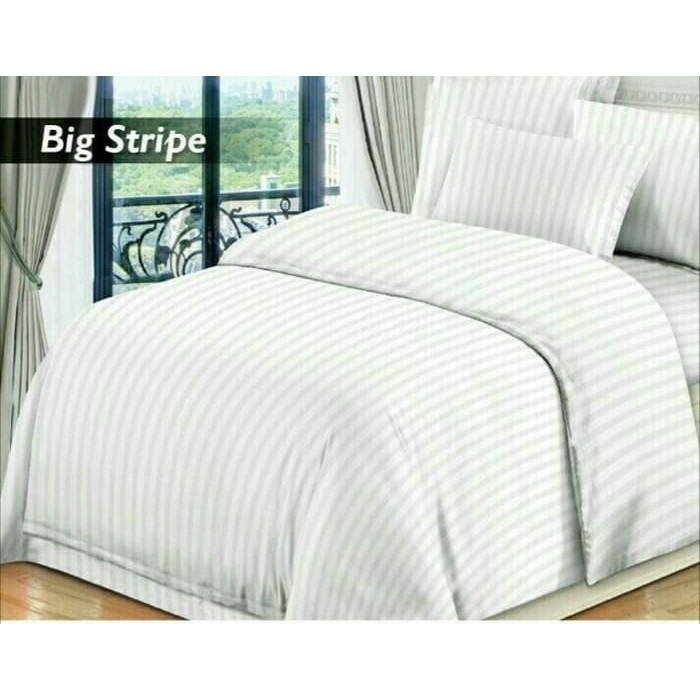 KUP - COD MURAH SET BED COVER SPREI KATUN BIG STRIPE - 180X200, 160, 120, 200