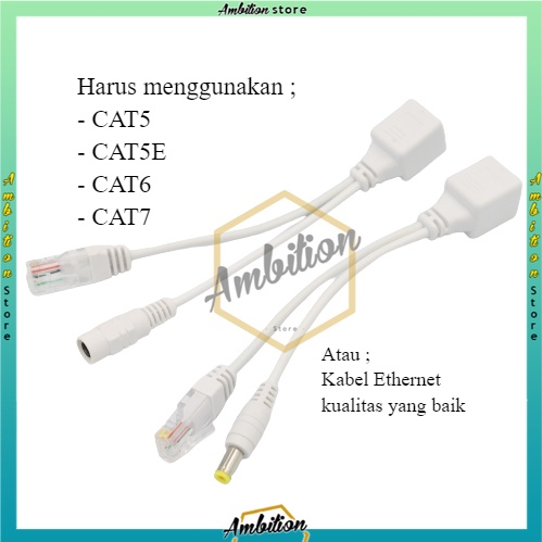 NEW DARI Kabel POE Injector &amp; POE Splitter (SET) / KABEL POE SET White [Bisa Bayar Ditempat]