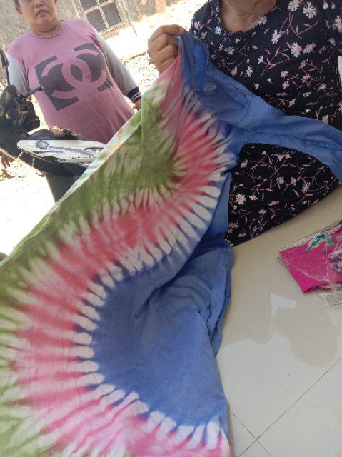 Pilih Warna Nirmala Gamis Kaos Pelangi Tiedye Batik Payung Jumbo Syari Termurah