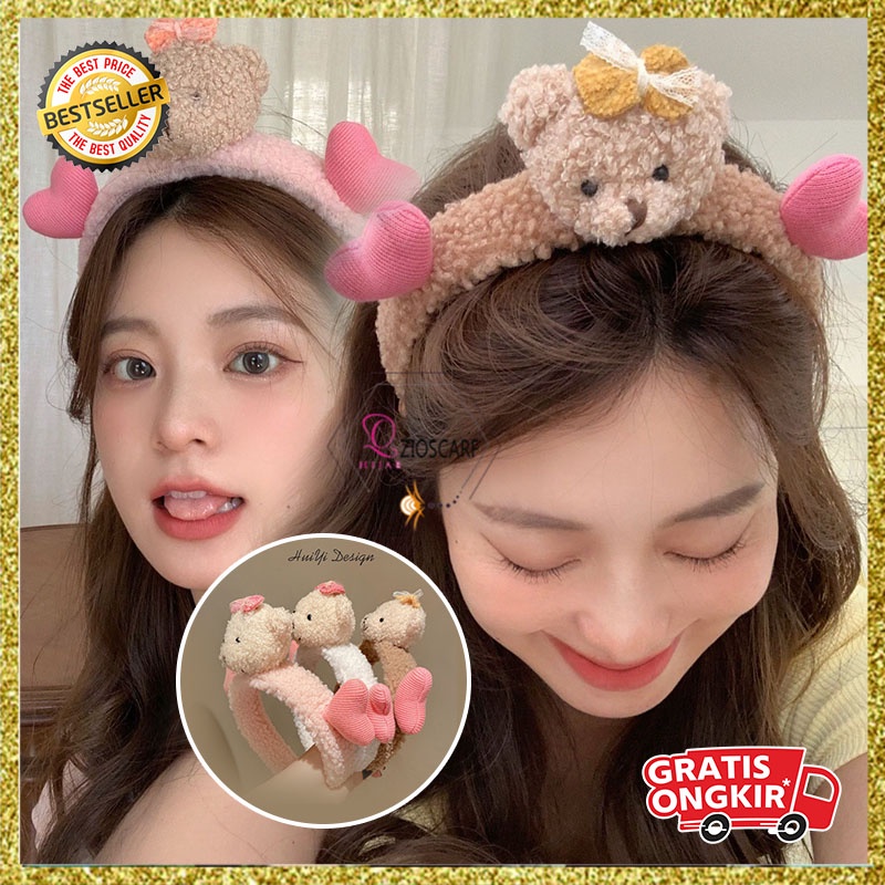 BANDO WANITA KOREA BANDO KOREA ANAK PEREMPUAN WANITA BANDANA BEAR AKSESORIS RAMBUT BANDO LUCU IMPORT AK86