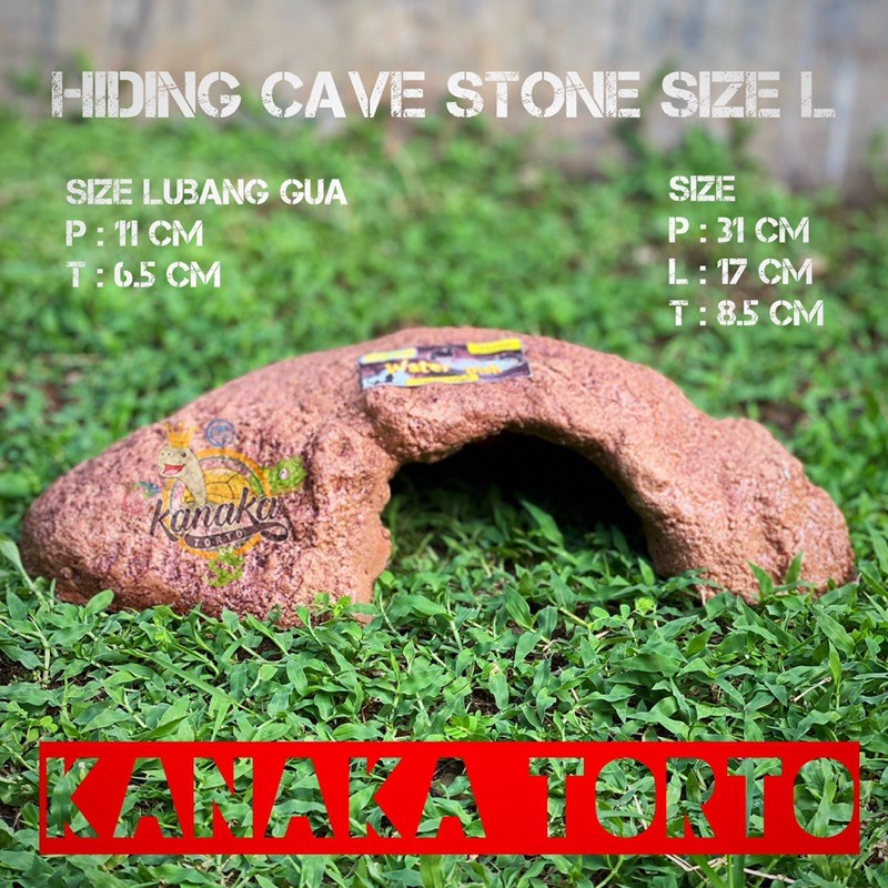 Hiding Cave Stone Size L Reptile Kadal Gecko Ular Ikan Axolotl Torto Hiasan Aquarium