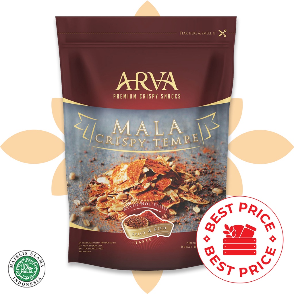 ARVA - MALA CRISPY TEMPE SNACK - 100 GR (PREMIUM &amp; HALAL)