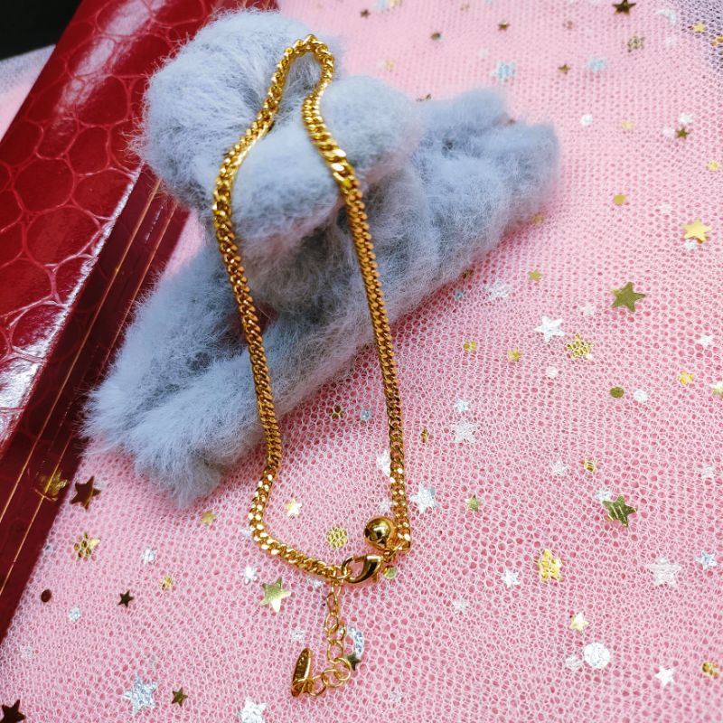 Gelang kaki Titaniun Anti Karat Lapis Emas24K 809KMO
