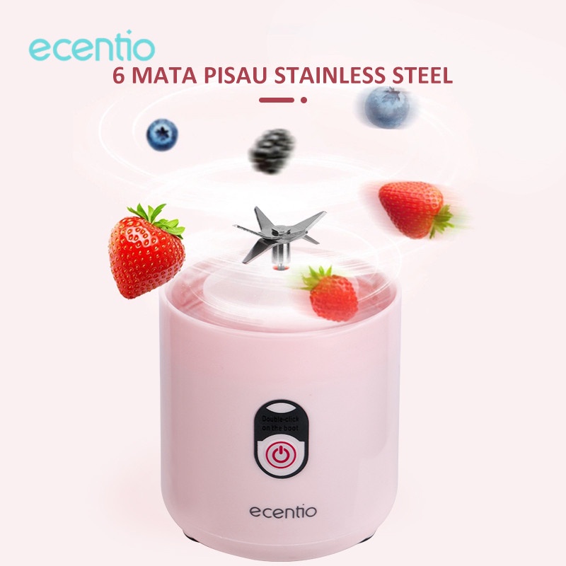 ecentio &amp; FOODI blender mini 6 Mata Pisau blender portable juicer portable blender mini 400ml/Mini Blender USB Rechargeable