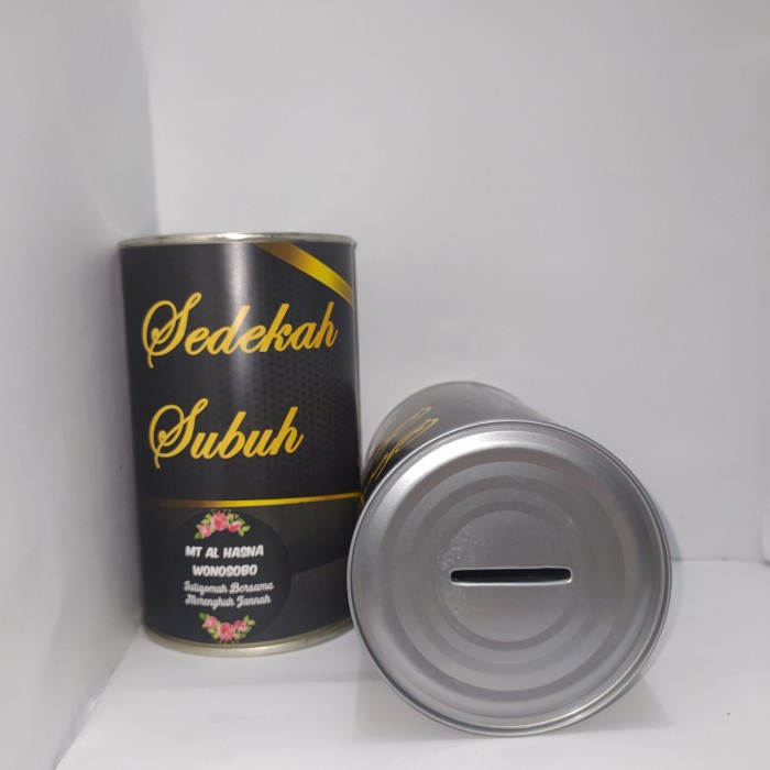 CELENGAN- CELENGAN KALENG CUSTOM DESIGN SEDEKAH SUBUH 17X8,5 - 17X8,5 -CELENGAN.