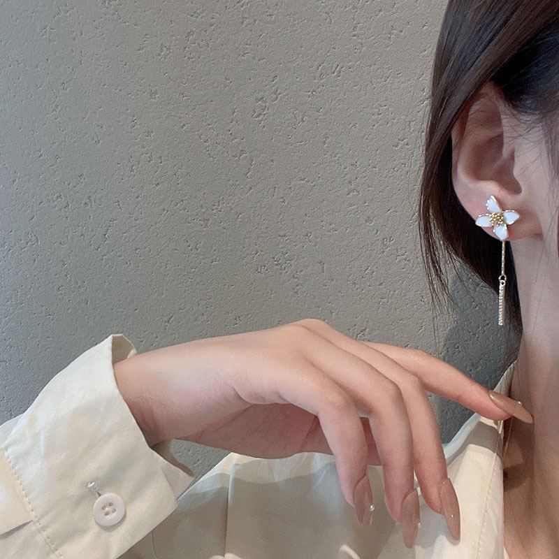Shuling Summer New Fashion Flower Tassel Earrings Simple Nice Earrings