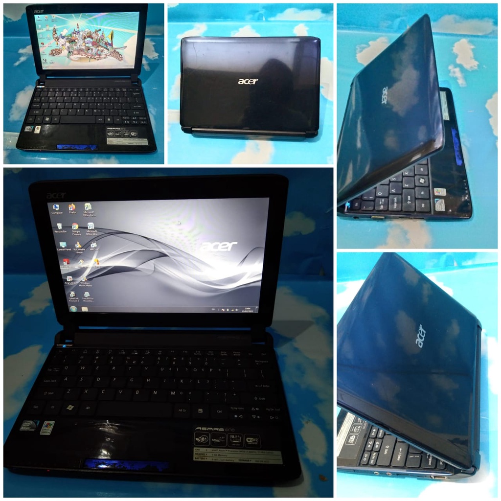 PROMO notbook notebook 1JUTAAN 1 JUTAAN SECOND SEKEN BEKAS ACER ASPIRE ONE INTEL ATOM RAM 2GB 2 GB MURAH BERKUALITAS