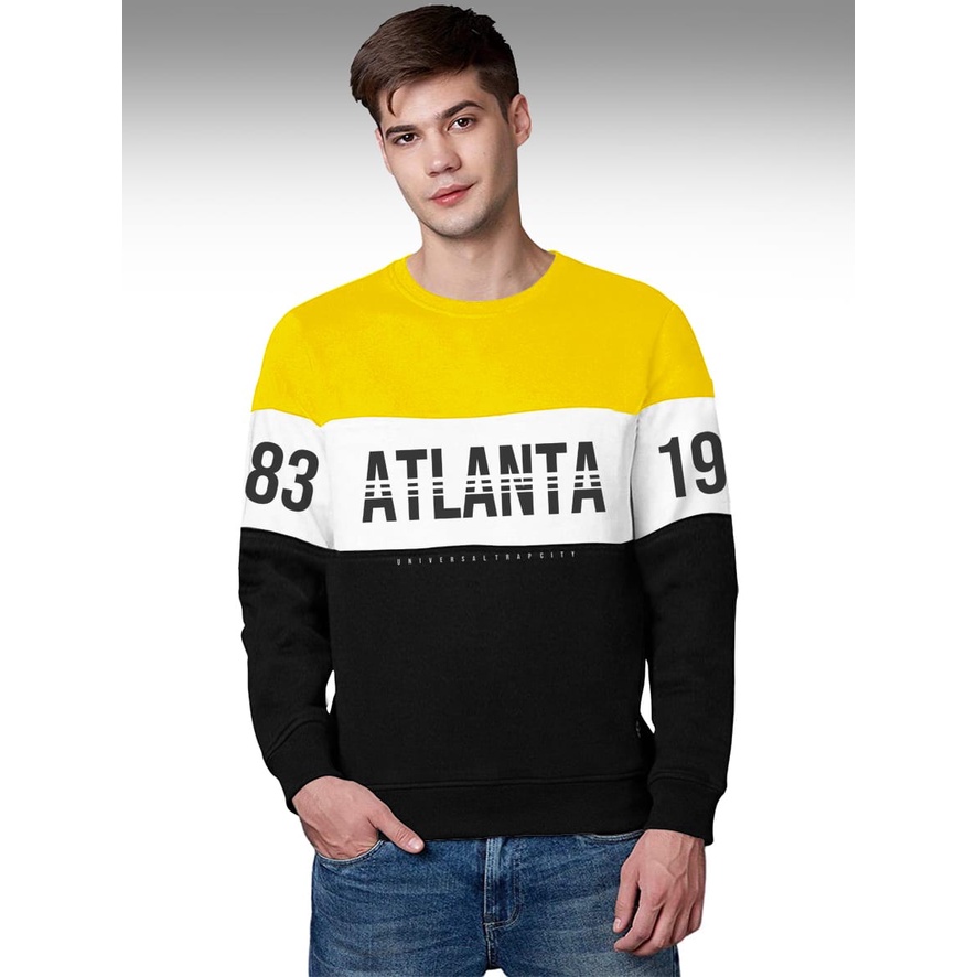 Sweater Pria/Sweter Pria/Sweter/Sweater Atlanta Kombinasi Bahan Fleece - Yu Taka