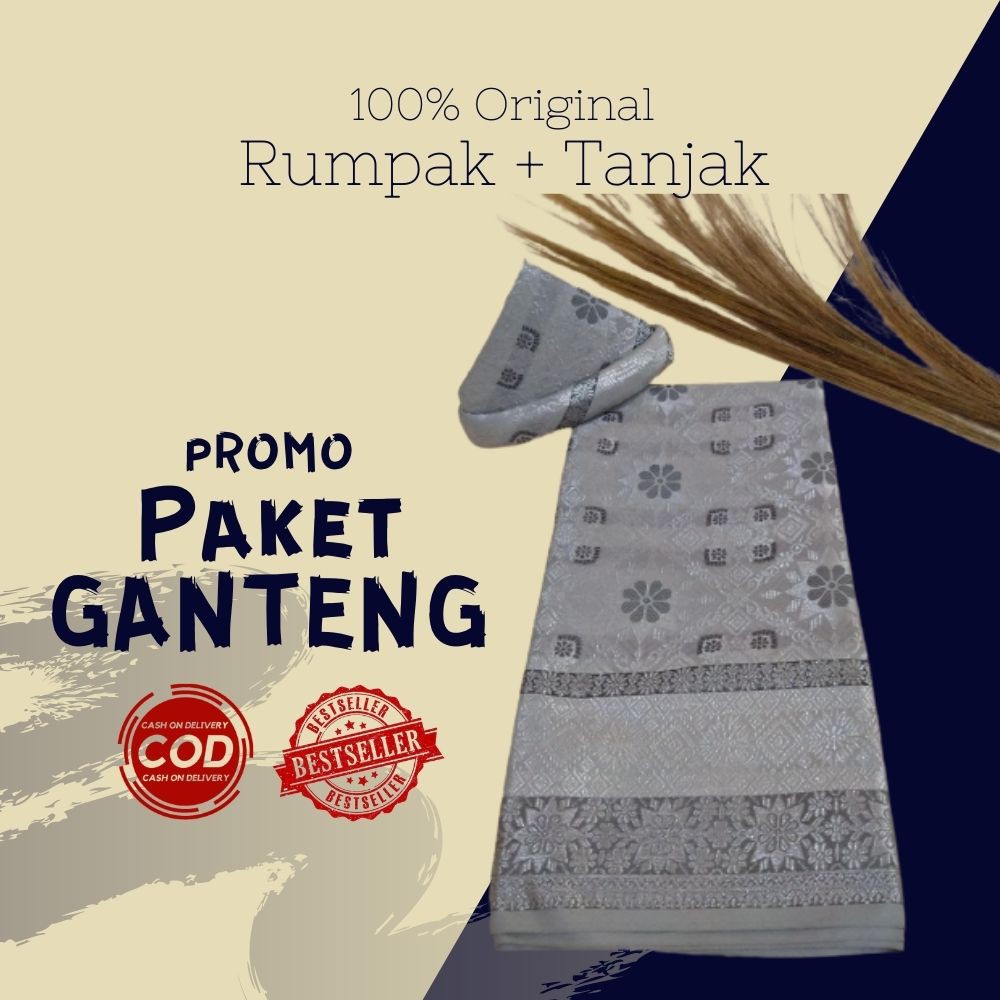 Jual Kain Sarung Rumpak Pria Topi Tanjak Cowok Songket Palembang