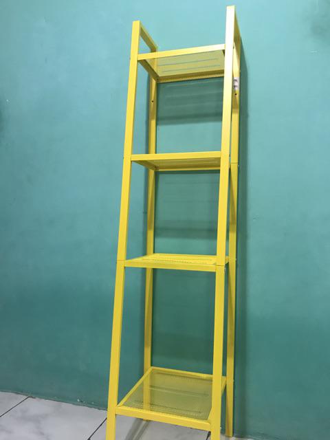 1. Lerb Rak Besi Keren 35x35x148 Cm Kuning,rak Buku,rak Dekorasi,rak Serbaguna.