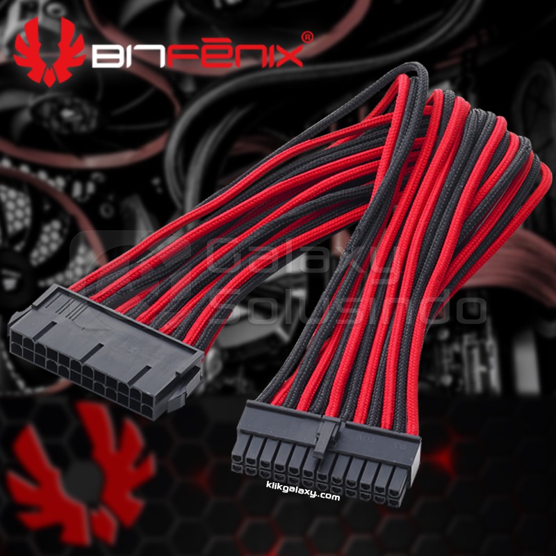 Bitfenix Alchemy ATX 24 pin Red Black - sleeved cable