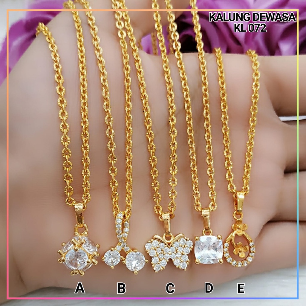 Kalung xuping kalung liontin dewasa permata kupu perhiasan lapis emas gold KL 072