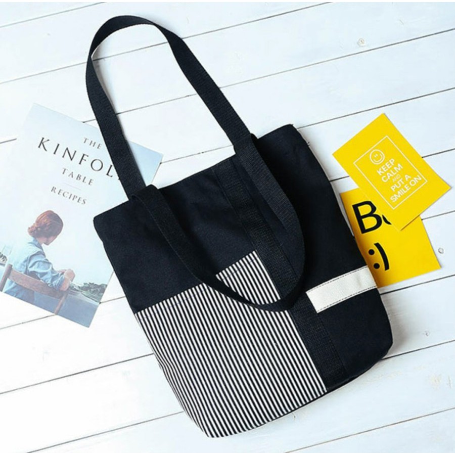 TC-99 tas canvas tote bag shoulder import korea jepang high quality