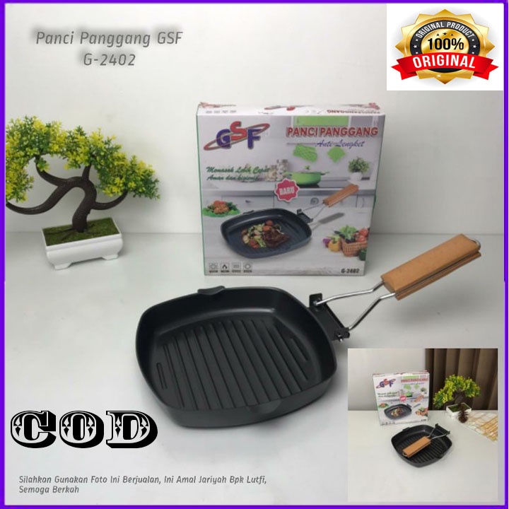 Square Grill/ Panggangan Lipat Teflon GSF G-2402 NEW PROMO