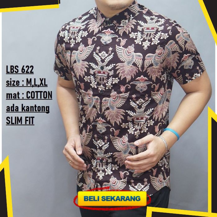 KEMEJA BATIK  PRIA SLIM  FIT  KATUN LUIGIBATANI BAJU  BATIK  