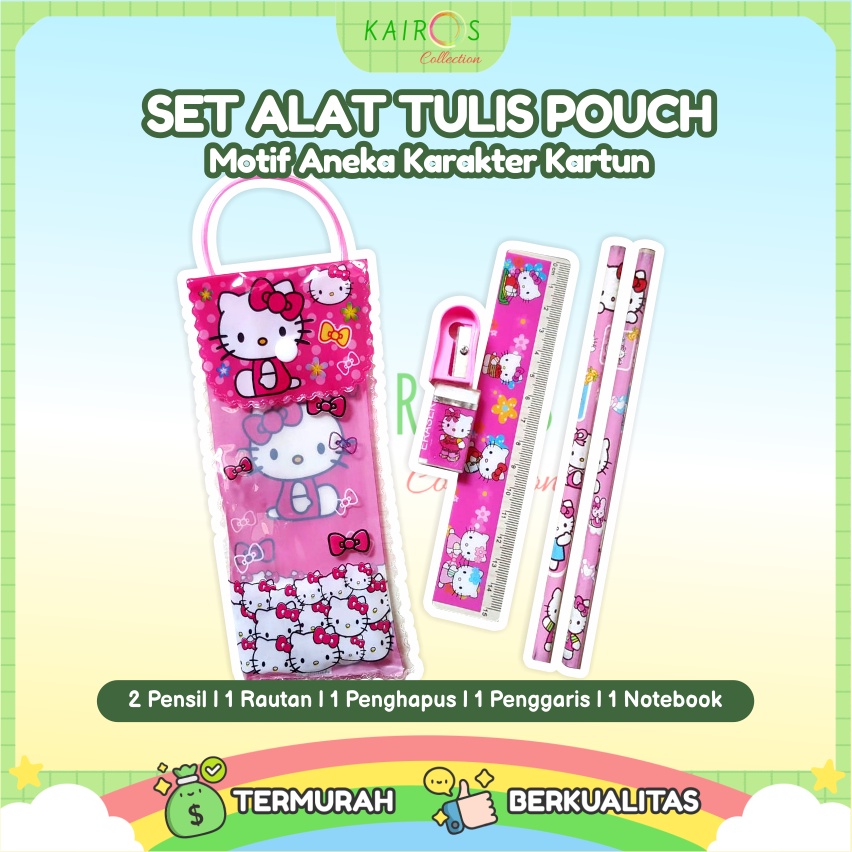 Alat Tulis Set Karakter Pouch Lucu