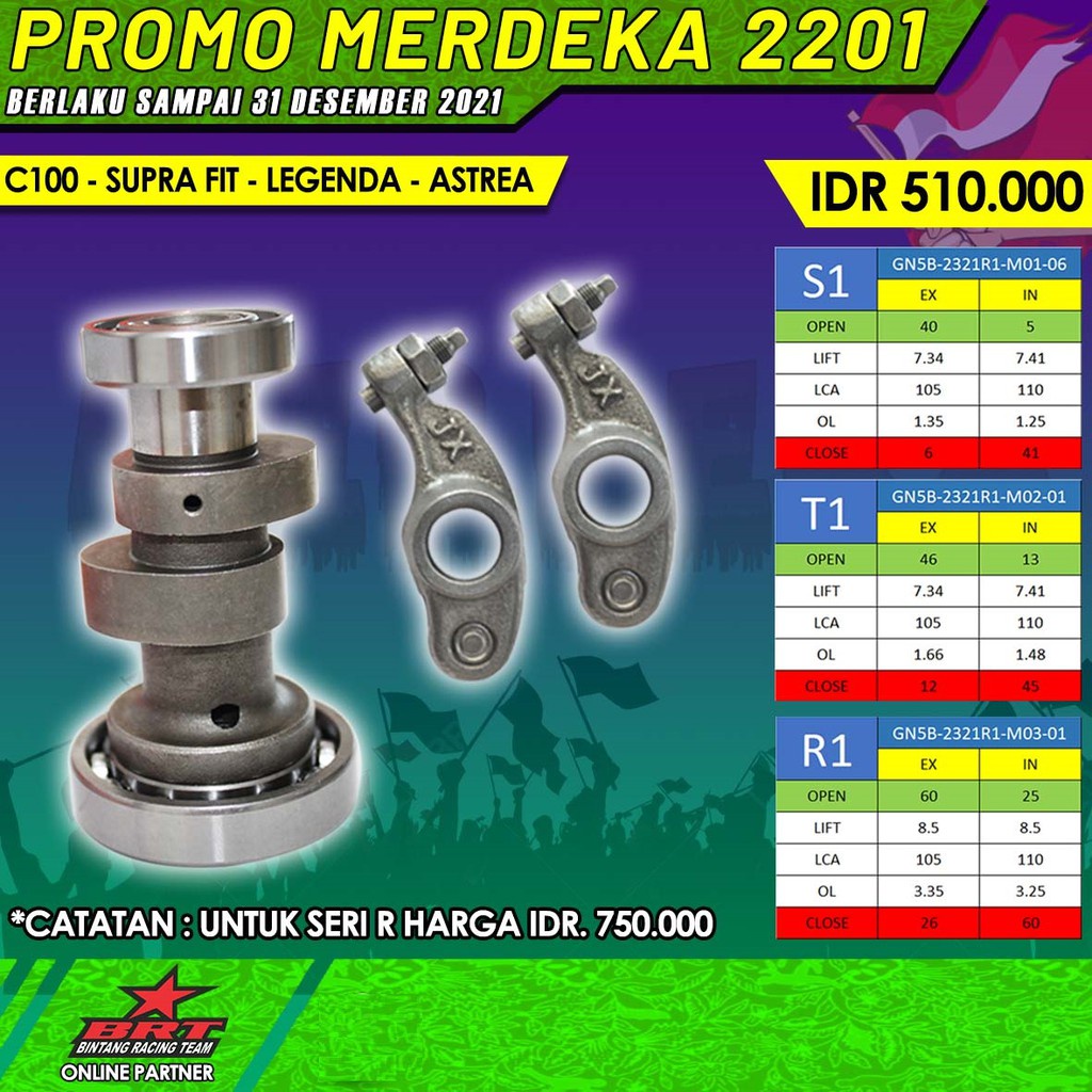 Noken As BRT Honda C100 Supra Fit Legenda Astrea Grand Roller Rocker Arm