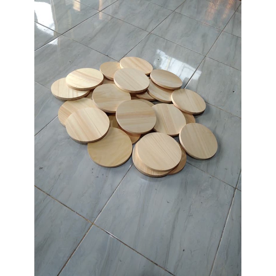 Talenan Kayu Model Bulat Diameter 18 cm / Wooden Cutting Board