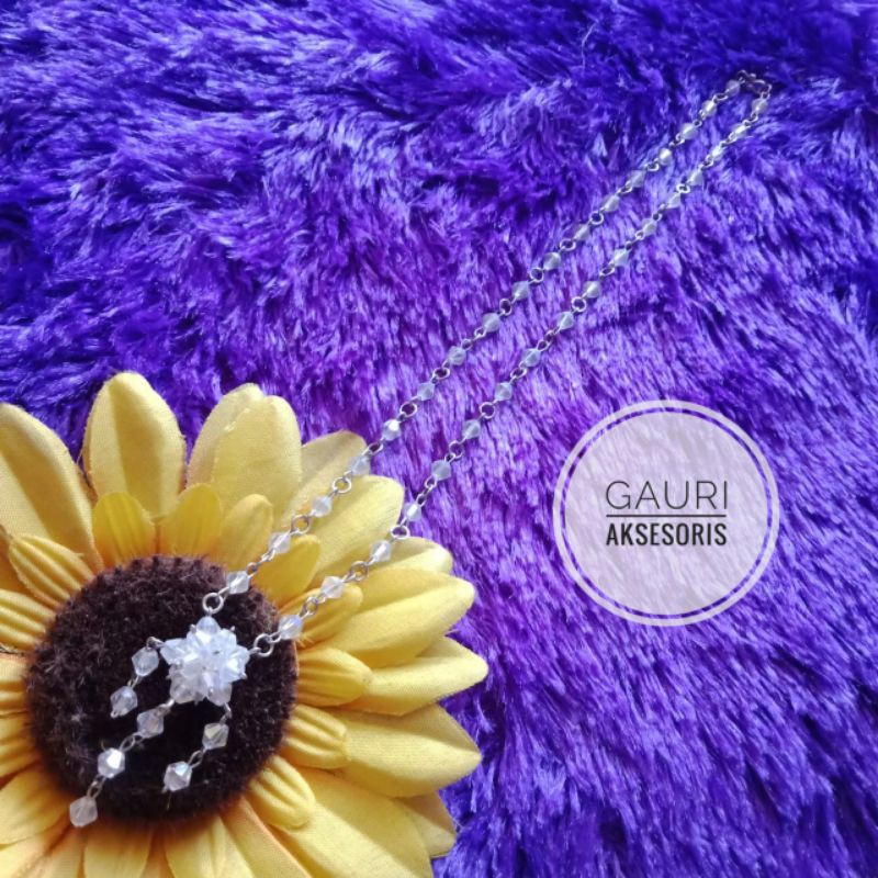 Kalung Monel Full Kristal Putih / Kalung Kristal