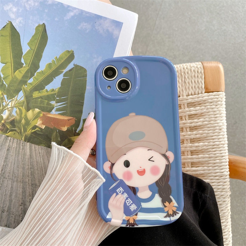 Case Lensa Bulat Motif Kartun Perempuan Untuk iphone 12 13 11 Pro Max X Xs Max Xr Fih8