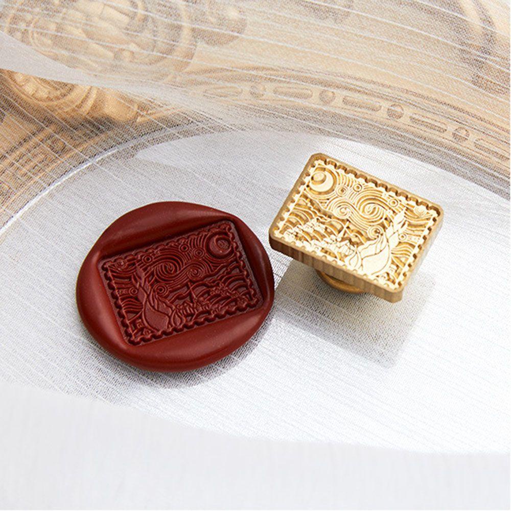 R-flower Wax Seal Stamp Amplop Kartu Hadiah Festival Tahun Baru Wrappin Sealing Stamp Head