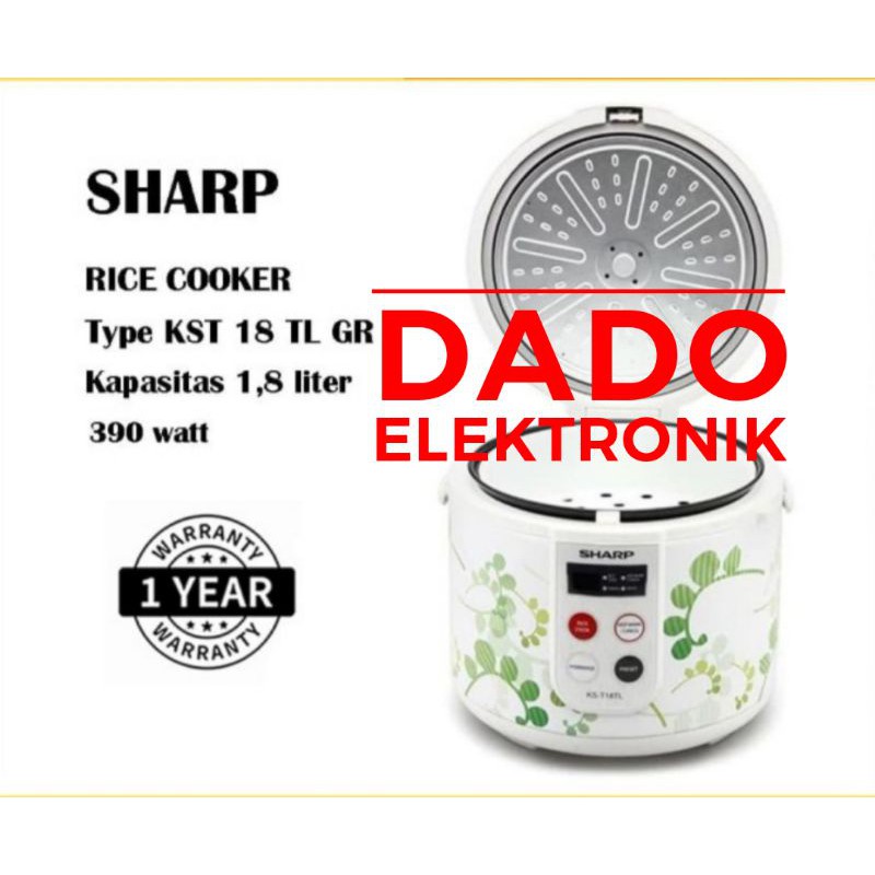 Sharp Rice Cooker 1.8 Liter KST18TLGR