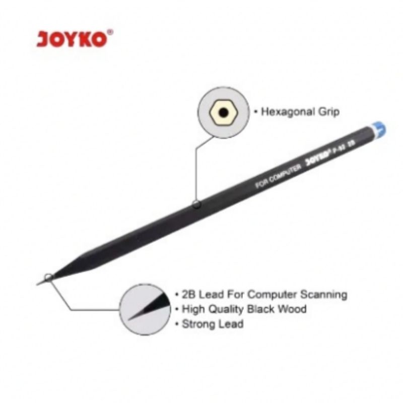 PENSIL JOYKO P-92 KAYU HITAM / PENSIL KAYU HITAM / PENSIL JOYKO / ALAT TULIS