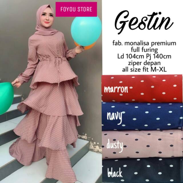 Gestin Gamis Rempel Polkadot