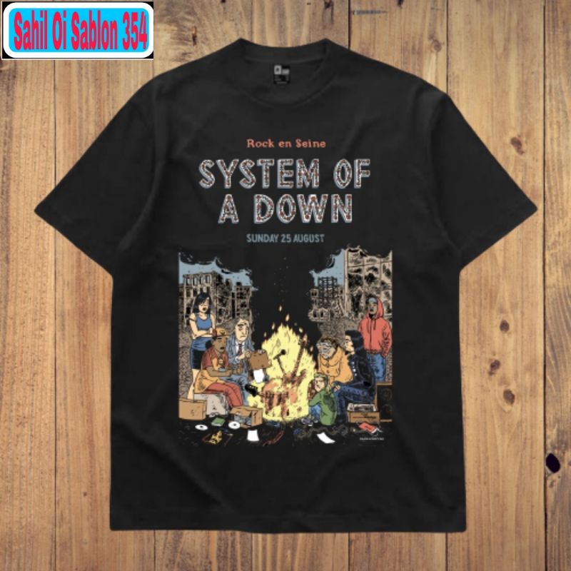 KAOS BAJU BAND SYSTEM OF A DOWN SOAD FIRE TOGETHER T-SHIRT VINTAGE music tee
