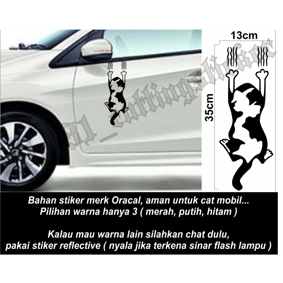 Stiker cutting mobil gambar kucing