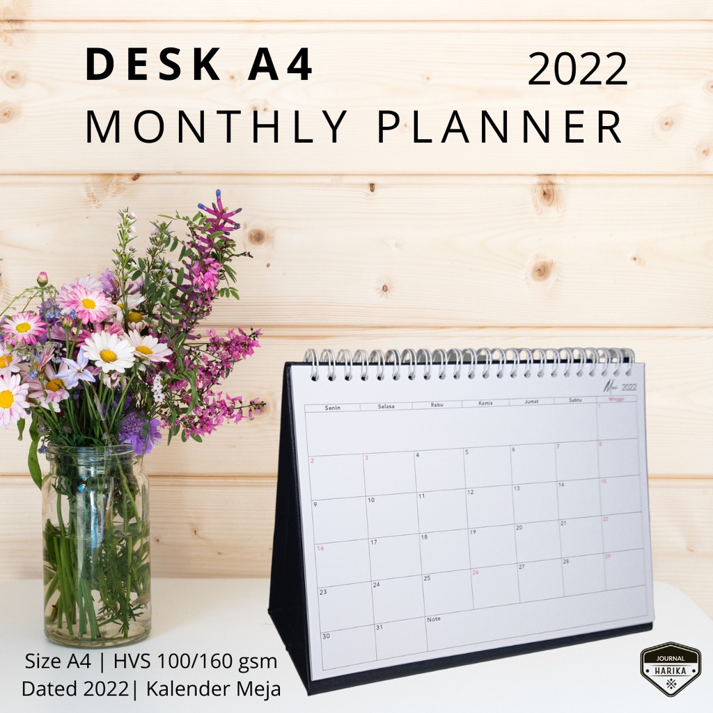

Desk A4 Monthly Planner 2025 / Kalender Meja